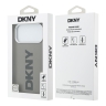 DKNY для iPhone 17 Pro чехол PU Full Wrapped leather Verical logo Metal Cam Hard Beige (MagSafe)
