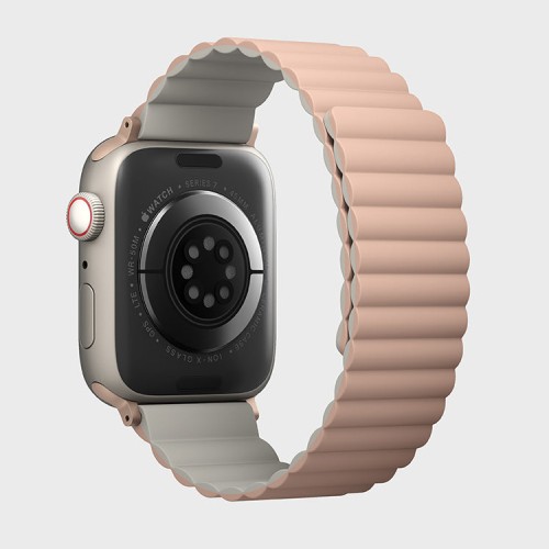 Ремешок Uniq Revix reversible Magnetic для Apple Watch 42-41-40 mm, розовый/бежевый