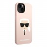 Чехол Lagerfeld Liquid silicone Karl's Head Hard для iPhone 14, розовый