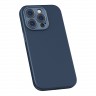 Чехол Baseus Liquid Silica Gel case +Tempered glass для iPhone 14 Pro, синий