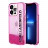 Чехол Lagerfeld Liquid glitter Elongated logo Hard Translucent для iPhone 14 Pro Max, розовый