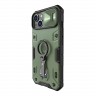 Противоударный чехол Nillkin CamShield Armor Pro Magnetic для iPhone 14, зеленый (magsafe)