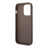 Чехол Guess PU 4G Bottom stripe Metal logo Hard для iPhone 14 Pro Max, коричневый
