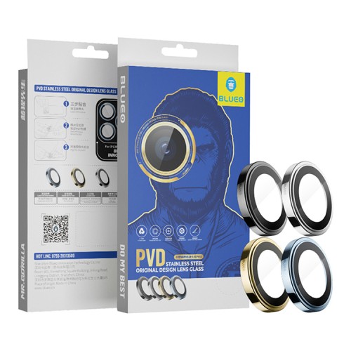 BLUEO Camera Lens PVD stainless steel для камеры iPhone 13 Pro | 13 Pro Max, Gold (3 шт +installer)