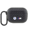 Чехол BMW M-collection PU carbon Double metal logo для AirPods Pro 2, черный