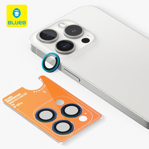 BlueO стекло для iPhone 15 Pro Camera lens Armor metal 3 шт. Colorful (+installer)