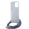 Guess для iPhone 15 Pro Max чехол Crossbody PC/TPU 4G Hard + Nylon cord Blue