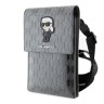 Lagerfeld для смартфонов сумка Wallet Phone Pouch Saffiano Monogram NFT Karl Ikonik Silver