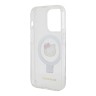 Hello Kitty для iPhone 15 Pro Max чехол PC/TPU Kitty Head + Ring Stand Hard Glitter Transp (MagSafe)