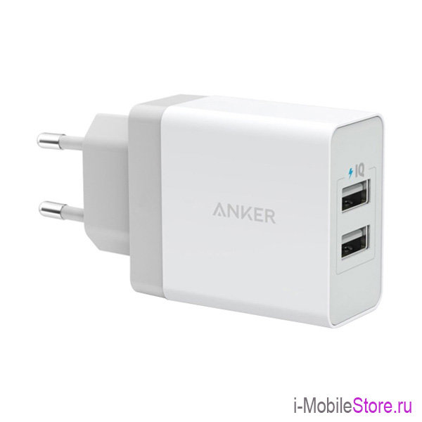 Anker PowerPort 24W 2-USB порта, белый A2021L21