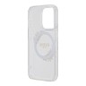 Guess для iPhone 15 Pro чехол PC/TPU Flowers Wreath Hard Transparent (MagSafe)