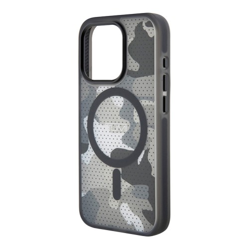 TUMI для iPhone 15 Pro чехол PC/TPU Frosted Mesh CAMO Hard Black (MagSafe)