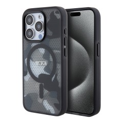 TUMI для iPhone 15 Pro чехол PC/TPU Frosted Mesh CAMO Hard Black (MagSafe)