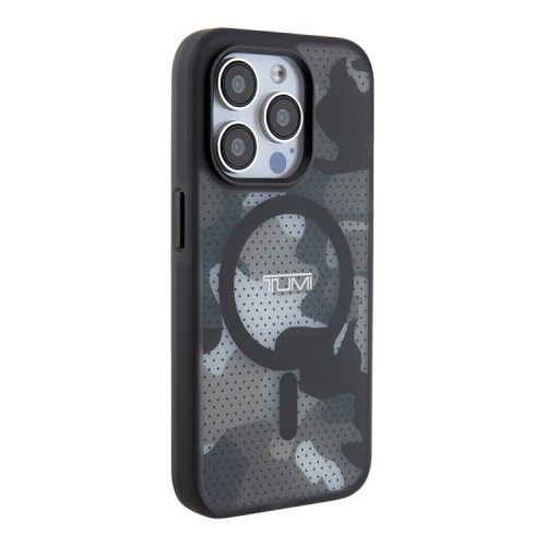TUMI для iPhone 15 Pro чехол PC/TPU Frosted Mesh CAMO Hard Black (MagSafe)