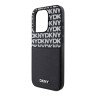 DKNY для iPhone 15 Pro чехол PU Repeat texture with Cardslot Metal logo Hard Black