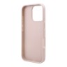 Guess для iPhone 16 Pro чехол PU кожа 4G Double cardslot Triangle metal logo Pink