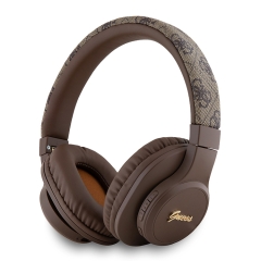 Guess наушники беспроводные накладные Bluetooth Headphones Sound PU 4G Script Metal Logo Brown