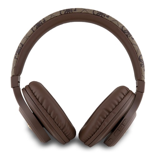 Guess наушники беспроводные накладные Bluetooth Headphones Sound PU 4G Script Metal Logo Brown