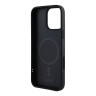 DKNY для iPhone 16 Pro Max чехол PU Grained leather Metal logo Hard Grey (MagSafe)