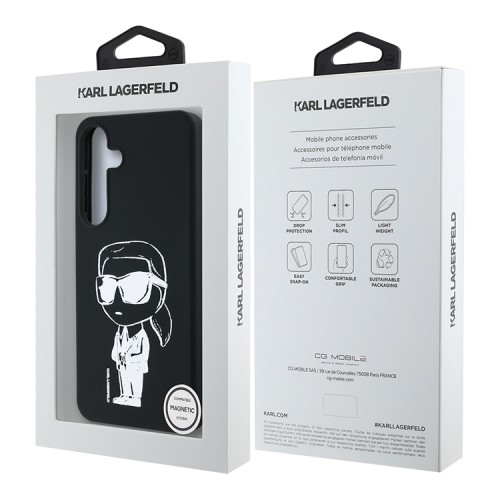 Karl Lagerfeld для Galaxy S25 чехол Liquid Silicone NFT Graffiti Karl Ikonik Hard Black (MagSafe)