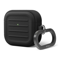 Elago для AirPods 4 чехол Armor Silicone Hang case Black