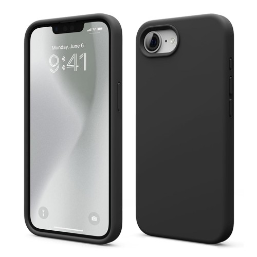 Elago для iPhone 16e чехол Soft silicone (Liquid) Black