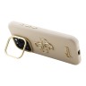 Guess для iPhone 16 Pro чехол PU Grained leather 4G Big metal logo and Camera Stand Hard Beige