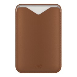 Uniq картхолдер Lyden EVO магнитный кожаный с подставкой для телефона, Caramel