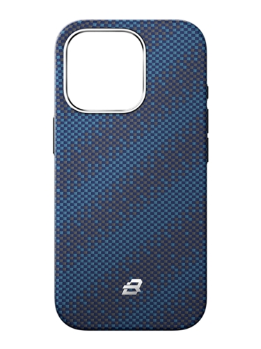 BlueO чехол для iPhone 16 Pro Max, Tactile Woven Armor Aramid fiber (Kevlar) Galaxy Blue (MagSafe)