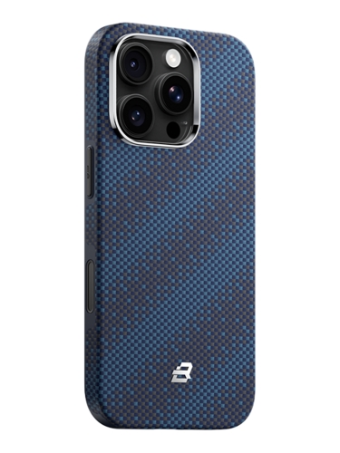 BlueO чехол для iPhone 16 Pro Max, Tactile Woven Armor Aramid fiber (Kevlar) Galaxy Blue (MagSafe)