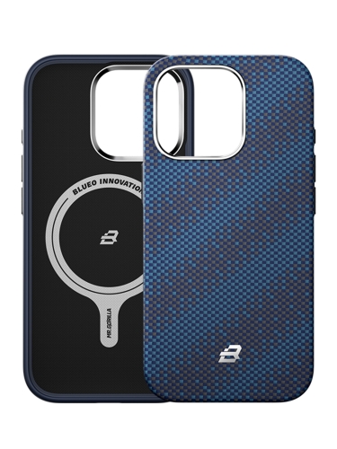 BlueO чехол для iPhone 16 Pro Max, Tactile Woven Armor Aramid fiber (Kevlar) Galaxy Blue (MagSafe)