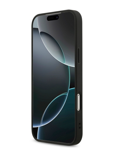 Guess для iPhone 17 Pro чехол PU 4G Triangle Diamond metal logo Hard Black (MagSafe)