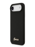 Guess для iPhone Air чехол Liquid silicone Gold metal logo Hard Black (MagSafe)