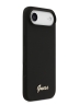 Guess для iPhone Air чехол Liquid silicone Gold metal logo Hard Black (MagSafe)