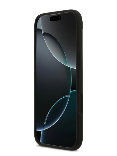 Guess для iPhone Air чехол Liquid silicone Gold metal logo Hard Black (MagSafe)