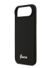 Guess для iPhone Air чехол Liquid silicone Gold metal logo Hard Black (MagSafe)