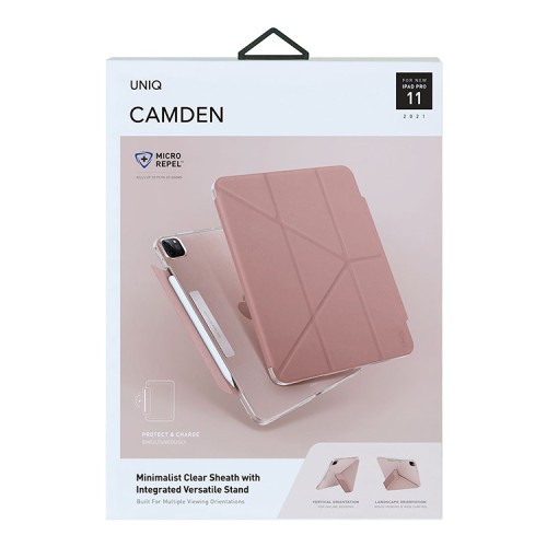 Чехол Uniq Camden Anti-microbial для iPad Pro 11 (2022/21) с отсеком для стилуса, розовый