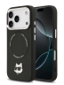 Karl Lagerfeld для iPhone 17 Pro чехол PU NFT Choupette head Metal pin & Camera Hard Black (MagSafe)