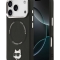 Karl Lagerfeld для iPhone 17 Pro чехол PU NFT Choupette head Metal pin & Camera Hard Black (MagSafe)