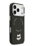 Karl Lagerfeld для iPhone 17 Pro чехол PU NFT Choupette head Metal pin & Camera Hard Black (MagSafe)