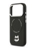 Karl Lagerfeld для iPhone 17 Pro чехол PU NFT Choupette head Metal pin & Camera Hard Black (MagSafe)