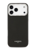 Lacoste для iPhone 17 Pro Max чехол PU Grained Metal Foil logo & Cam Hard Black/Silver (MagSafe)