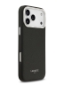 Lacoste для iPhone 17 Pro Max чехол PU Grained Metal Foil logo & Cam Hard Black/Silver (MagSafe)