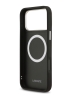 Lacoste для iPhone 17 Pro Max чехол PU Grained Metal Foil logo & Cam Hard Black/Silver (MagSafe)