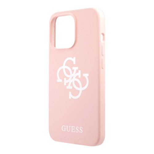 Чехол Guess Liquid Silicone 4G Big logo Hard для iPhone 13 Pro, розовый