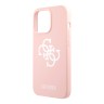 Чехол Guess Liquid Silicone 4G Big logo Hard для iPhone 13 Pro, розовый