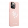 Чехол Guess Liquid Silicone 4G Big logo Hard для iPhone 13 Pro, розовый