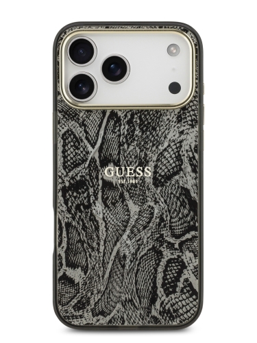 Guess для iPhone 17 Pro чехол IML Phyton Metal Cam Hard Black (MagSafe)