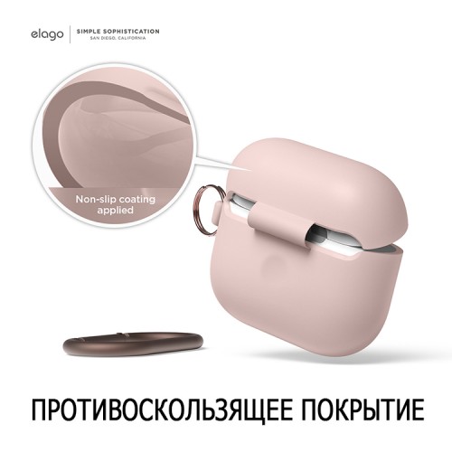Чехол Elago Silicone Hang case для AirPods 3 (2021), розовый