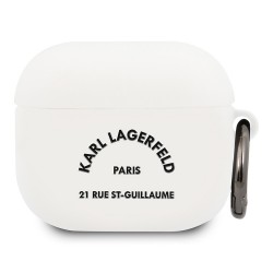 Чехол Karl Lagerfeld Silicone case with ring RSG logo для Airpods 3 (2021), белый